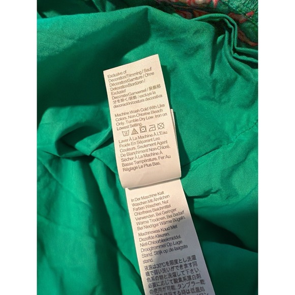 J. Crew Floral Smocked Midi Dress Green & Pink Puff Sleeve Cottagecore Boho - Picture 5 of 8